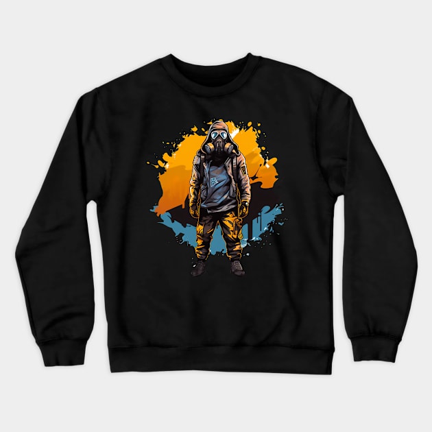 man with mask gas Crewneck Sweatshirt by javierparra